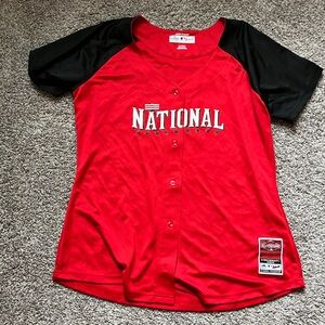 Cincinnati Reds 2015 Allstar Game Majestic Red and Black Kids Jersey